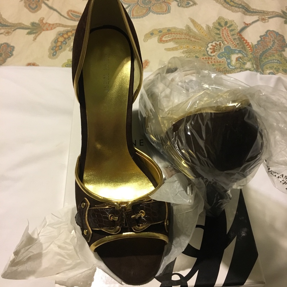 Nine West Cellini d’Orsay Pump - Brown/Gold 9-1/2M